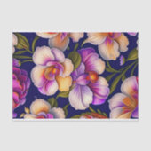 Papier Mousseline Oeuvre d'orchidées botaniques violettes (Recto)