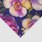 Papier Mousseline Oeuvre d'orchidées botaniques violettes (Détail)