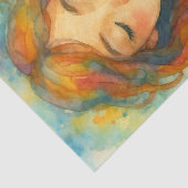 Papier Mousseline OEuvre rustique aquarelle jolie fille tendance (Détail)