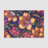 Papier Mousseline Oeuvre végétale rose orangé (Recto)