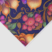 Papier Mousseline Oeuvre végétale rose orangé (Détail)