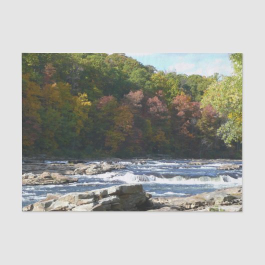 Papier Mousseline Ohiopyle River Rapids à l'automne Pennsylvanie Aut (Recto)