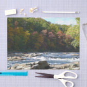 Papier Mousseline Ohiopyle River Rapids à l'automne Pennsylvanie Aut (Artisanat)