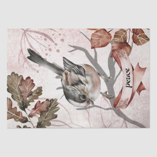 Papier Mousseline Oiseau Aquarelle Automne mystérieuse Automne Oracl (Recto)