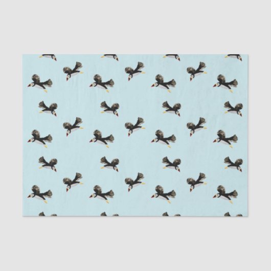 Papier Mousseline Oiseau Art Flying Puffins (Recto)