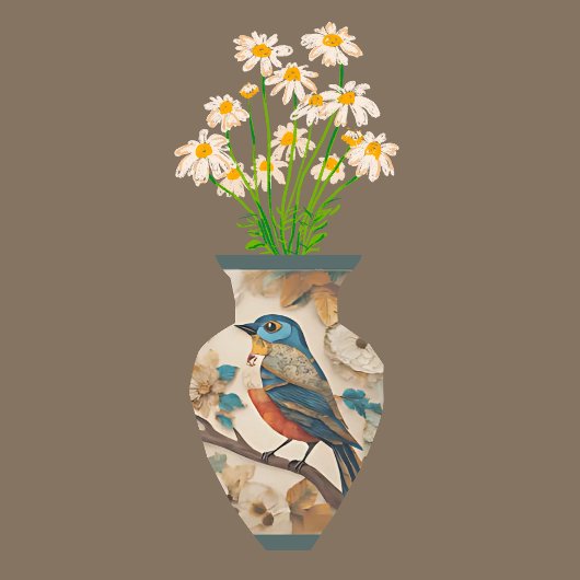 Papier Mousseline Oiseau artisanal sur une page de découpage de bran