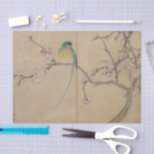 Papier Mousseline Oiseau aux fleurs de prunier (Artisanat)