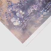 Papier Mousseline Oiseau bleu éthérée et glycine violette (Détail)