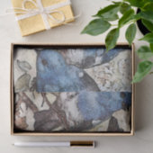 Papier Mousseline Oiseau bleu sur le papillon de branche Découpage V (Cadeau)