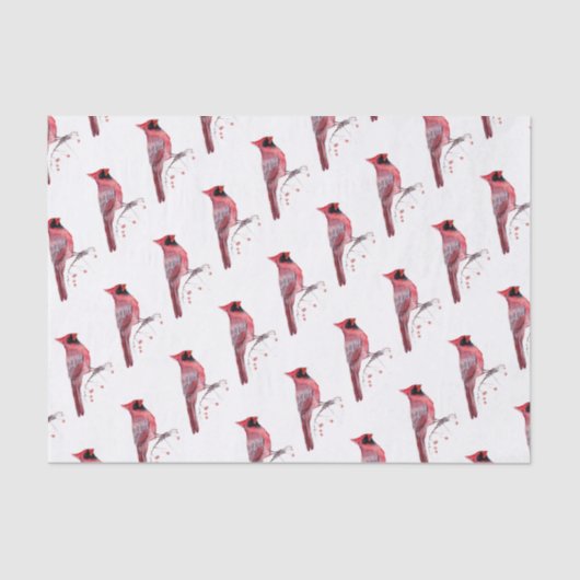 Papier Mousseline Oiseau cardinal rouge (Recto)