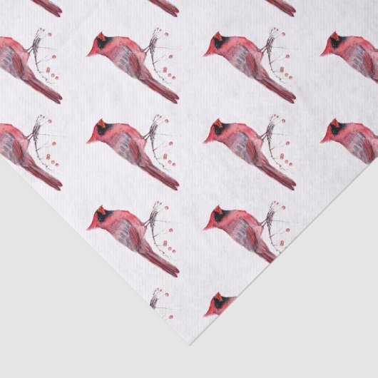 Papier Mousseline Oiseau cardinal rouge (Détail)