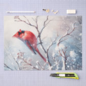Papier Mousseline Oiseau cardinal rouge d'hiver (Artisanat)
