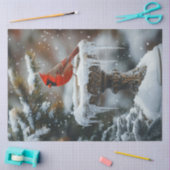 Papier Mousseline Oiseau cardinal rouge sur une page de découpage de (Artisanat)