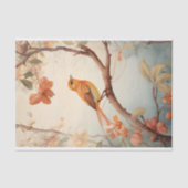 Papier Mousseline Oiseau dans les fleurs 5 papier de découpage (Recto)