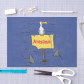 Papier Mousseline Oiseau de mer amusant entouré de dessins animés de (Artisanat)