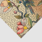 Papier Mousseline Oiseau de style en verre souillé sur un arbre (Détail)