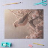 Papier Mousseline Oiseau du printemps joli en rose (Artisanat)