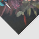 Papier Mousseline Oiseau et casque floral beau visage Portrait (Détail)