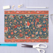 Papier Mousseline Oiseau et fleurs Perse Motif bleu rouge (Artisanat)