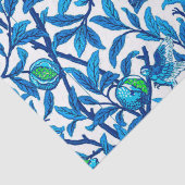 Papier Mousseline Oiseau et grenade Art Nouveau, Bleu de Cobalt (Détail)
