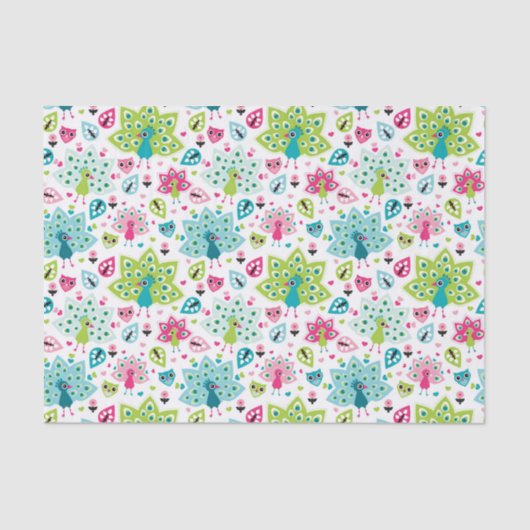 Papier Mousseline oiseau et hibou de paon (Recto)