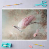 Papier Mousseline Oiseau éthérée, spatule et scène du lac Lotus (Artisanat)