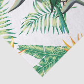 Papier Mousseline Oiseau Exotique Et Fleurs Oranges (Détail)