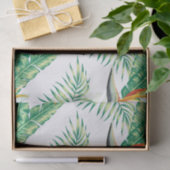 Papier Mousseline Oiseau Exotique Et Fleurs Oranges (Cadeau)