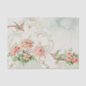 Papier Mousseline Oiseau floral romantique (Recto)