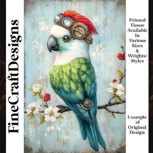 Papier Mousseline Oiseau Perroquet Punk Fantaisiste Coloré Découpage