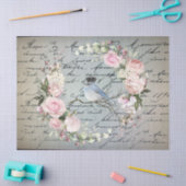 Papier Mousseline oiseau romantique sur une branche (Artisanat)