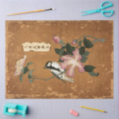 Papier Mousseline Oiseau rose Feuille Vintage japonais Découpage (Artisanat)