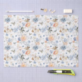 Papier Mousseline Oiseau Rose Pâle et Bleu (Artisanat)