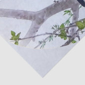 Papier Mousseline Oiseau sur la branche de la fleur de cerisier, Wat (Détail)