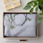 Papier Mousseline Oiseau sur la branche de la fleur de cerisier, Wat (Cadeau)