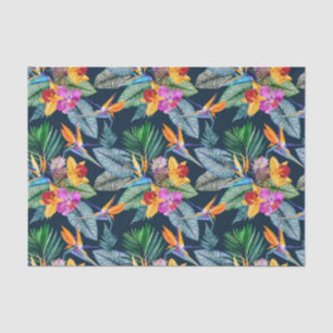 Papier Mousseline Oiseau Tropical Du Paradis Et De L'Orchidée