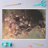 Papier Mousseline Oiseau vert et floral dynamique, arbre éthérée (Artisanat)