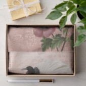 Papier Mousseline Oiseau vintage floral tropical (Cadeau)