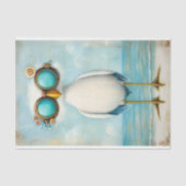 Papier Mousseline Oiseau Whimsical Steampunk Par La Mer BS5 Découpag (Recto)