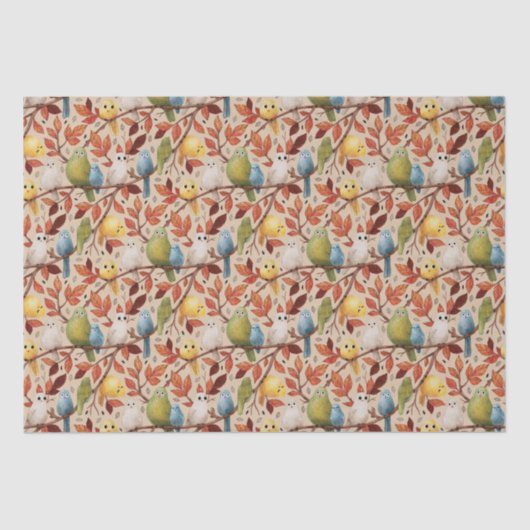 Papier Mousseline Oiseaux Amusants (agrafage) (Recto)