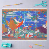 Papier Mousseline Oiseaux, animaux et Plantes floraux (à gauche) Jak (Artisanat)