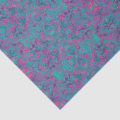 Papier Mousseline Oiseaux Arabesque Bohème Turquoise Purple Fuchsia (Détail)