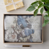 Papier Mousseline Oiseaux bleus (Cadeau)