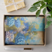 Papier Mousseline Oiseaux Bleus vintages Et Hydrangeas (Cadeau)