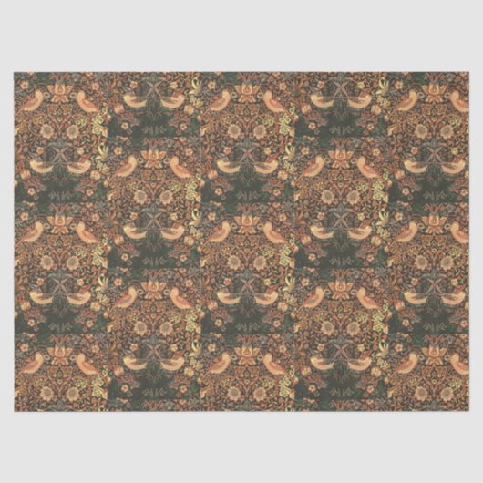 Papier Mousseline Oiseaux Classiques Élégants William Morris (Recto)
