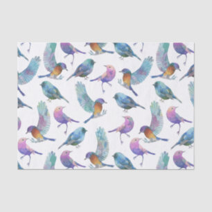 Papier Mousseline Oiseaux colorés
