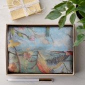 PAPIER MOUSSELINE OISEAUX COLORÉS EN VOL DÉCOUPAGE MÉDIA (Cadeau)