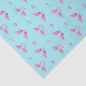 Papier Mousseline Oiseaux d'amour motif flamant rose Saint-Valentin (Détail)