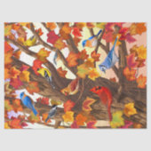 Papier Mousseline Oiseaux dans l'érable d'automne (Recto)