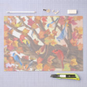Papier Mousseline Oiseaux dans l'érable d'automne (Artisanat)